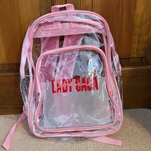 Lady Gaga Joanne Concert New never used memorabilia. Pink see-through backpack